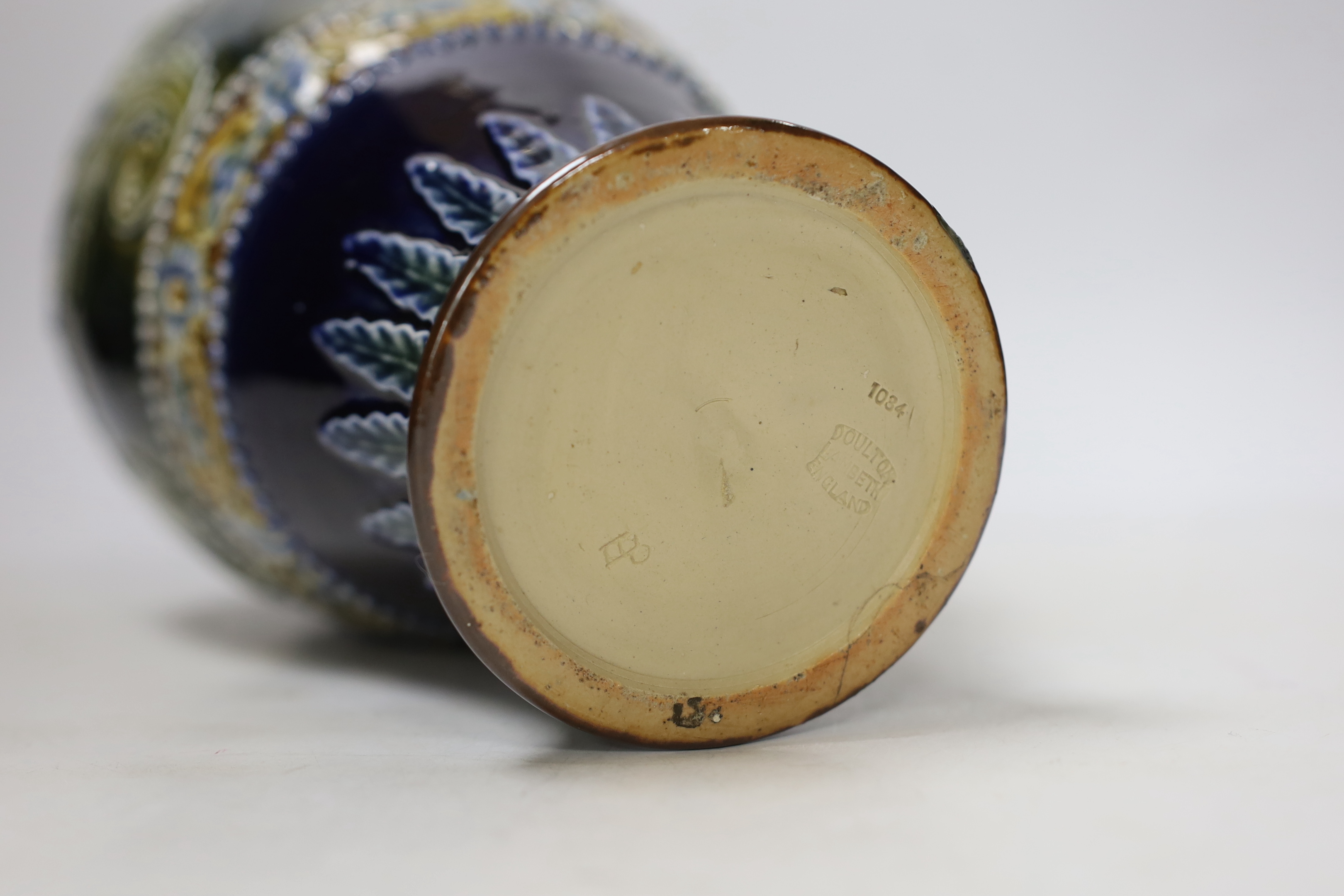 A Doulton Lambeth stoneware vase, 34cm